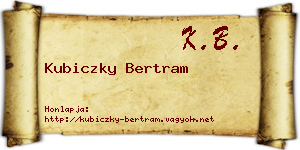 Kubiczky Bertram névjegykártya